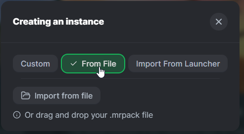 Modrinth Launcher Minecraft Profil Import