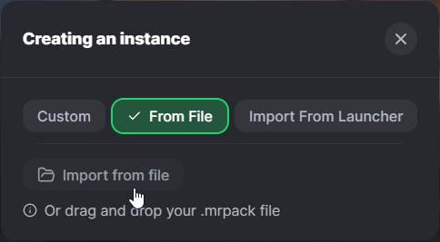 Modrinth Launcher Minecraft Profil Import